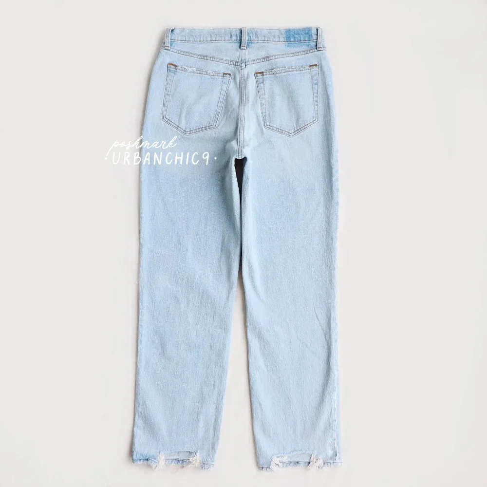 NWT ABERCROMBIE 90s Straight Jean Light Ripped size 30 - Picture 7 of 14